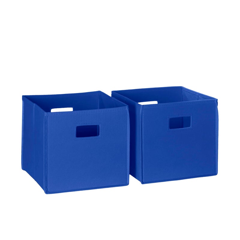 RiverRidge Folding Storage Bins with Handles Blue Cube Storage Organizer for Closet, Bedroom & Playroom - Closet Organizers and Storage Set of 2 - Image 1